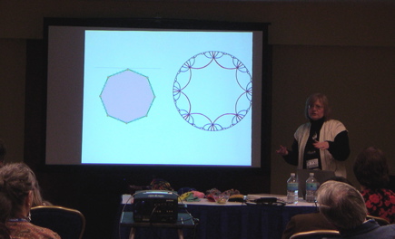 Daina shows a flat and a hyperbolic octagon