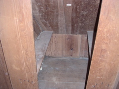 The hidden compartment has benches