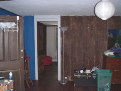 Looking across the room to the living room